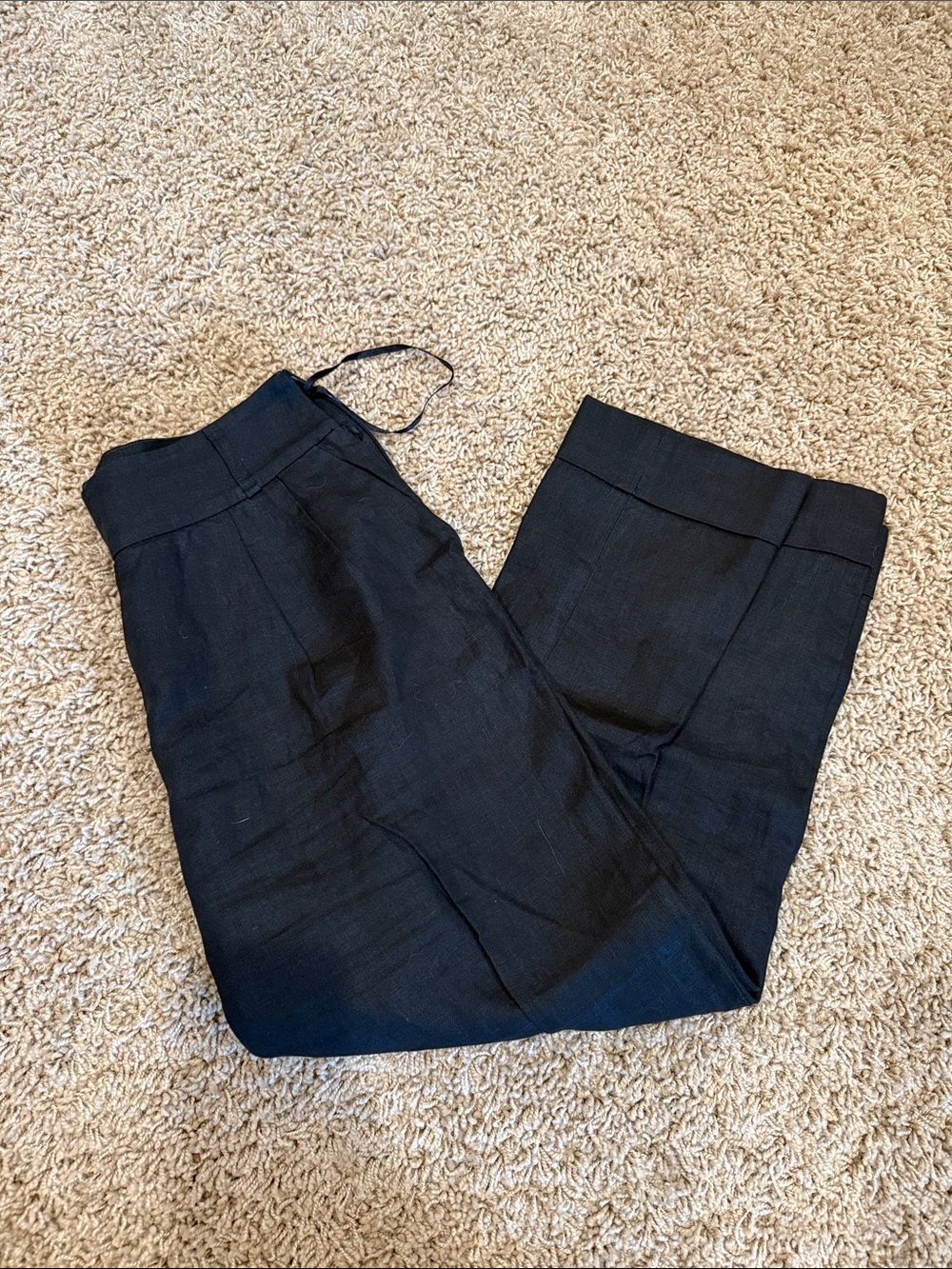 Jones New York Black Wide-Leg Linen Pants
